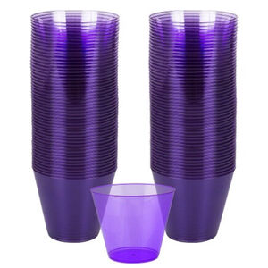 Purple Plastic Cups (266ml) - pk72