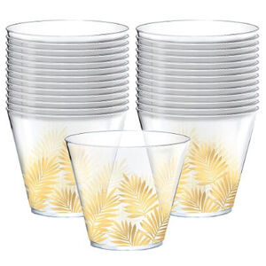 Clear Palm Leaf Plastic Cups - pk30