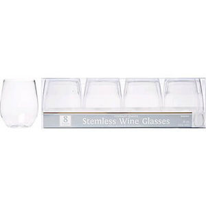 Stemless Plastic Wine Glasses (pk8)
