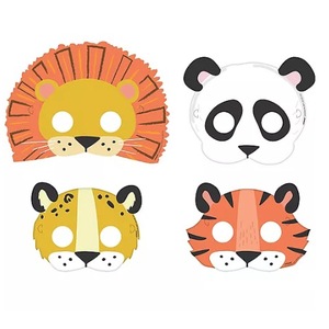 Jungle Animal Masks - Pack of 8