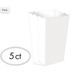 White Popcorn Treat Boxes - pk5
