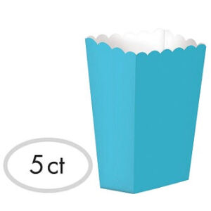 Caribbean Blue Popcorn Treat Boxes - pk5