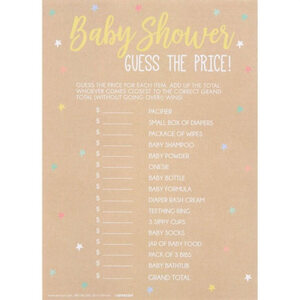 Guess Price Baby Shower Game