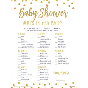 Purse Baby Shower Game (Gold)