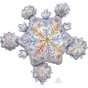 Snowflake Holographic Cluster Balloon (81cm)