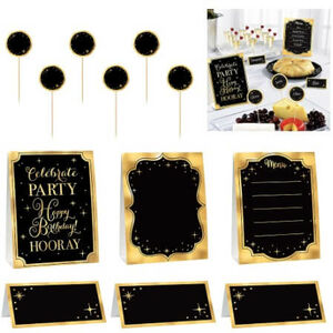Black & Gold Food Table Decorating Kit