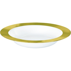Gold Trim Plastic Bowls (pk10)
