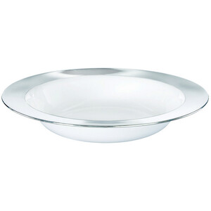 CLEAR w/ Silver Trim Plastic Bowls - pk10