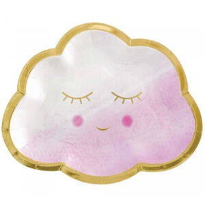 Pink Oh Baby Cloud Plates - pk8