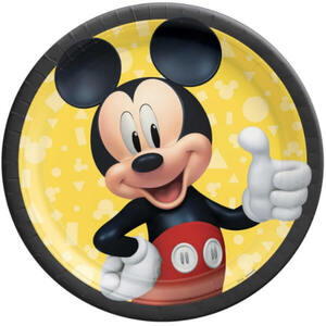 Large Mickey Mouse Plates - pk8