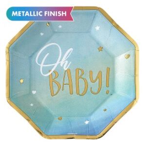 Blue Oh Baby Plates - pk8