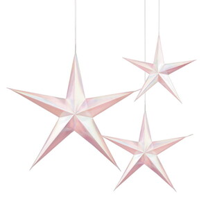 Hanging 3D Iridescent Stars - pk3