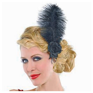 Roaring 20's Black Feather Hairclip