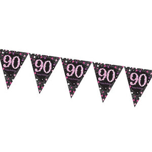 Sparkling Pink 90 Flag Banner