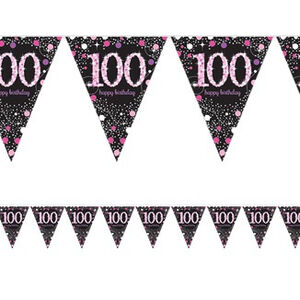 Sparkling Pink 100 Flag Banner