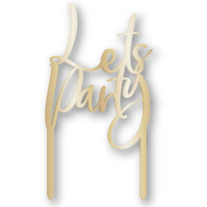 Lets Party Gold Cake Topper