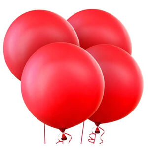 Red 60cm Round Balloons - pk4