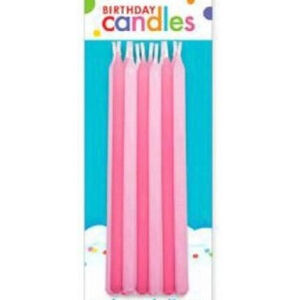 Pink Tall Candles (13cm) - pk12
