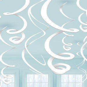 Hanging White Swirls - pk12