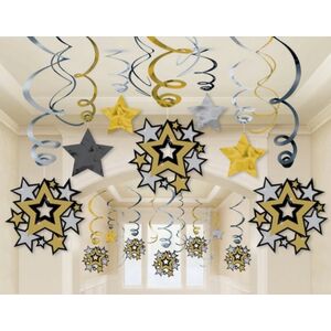 Hanging Glitz & Glam Star Swirls - pk30