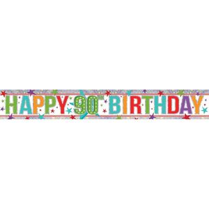 90th Birthday Holographic Banner