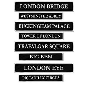 British Street Sign Cut-outs - pk4