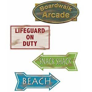 Old Beach Signs Cut-outs