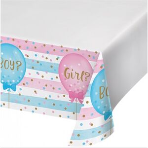 Gender Reveal Balloons Tablecloth