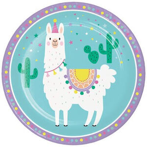 Large Llama Party Plates - pk8
