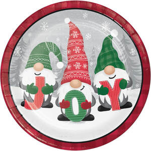 Holiday Gnomes Large Plates (pk8)