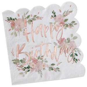 Ditsy Floral Birthday Napkins - pk16
