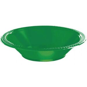 ! Festive Green Re-usable Plastic Bowls - pk20