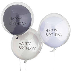 Double Layered Blue Birthday Balloons (pk3)