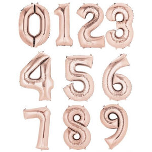 Air-Filled Rose Gold Number (40cm) Balloon