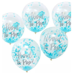 About To Pop Balloons - Blue Confetti