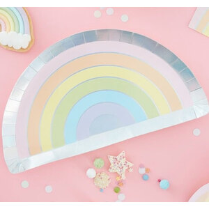Pastel Rainbow Plates - pk8