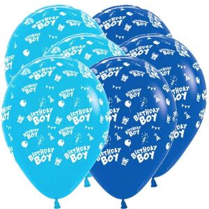 Blue Birthday Boy Balloons - pk6