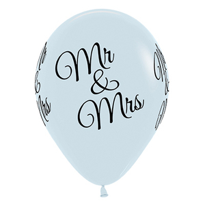 White Mr & Mrs Balloons (30cm) - pk25