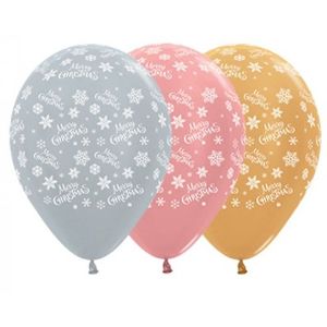 Christmas Gold, Silver, Rose Gold Balloons - pk25