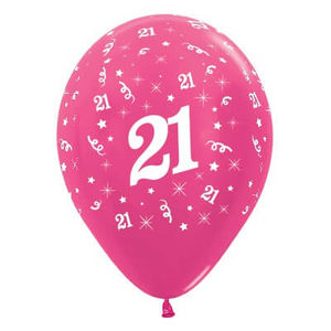 Metallic Fuchsia 21 Balloons - pk25 