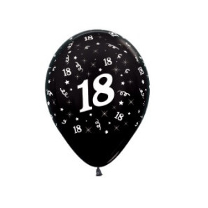 Black 18 Balloons - pk6
