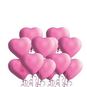 Fuchsia Heart Shape Balloons - pk12