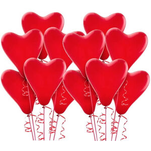 Red Heart Shape Balloons - pk12