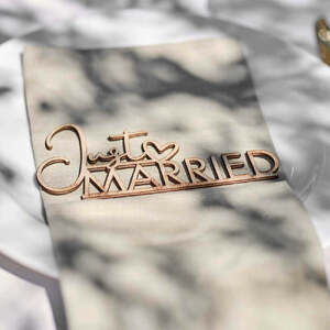 Wooden Just Married Place Settings (pk6)