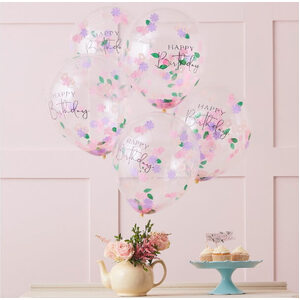 ParTea Confetti Filled Birthday Balloons (pk5)