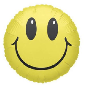 Yellow Smiley Face Foil Balloon (45cm)