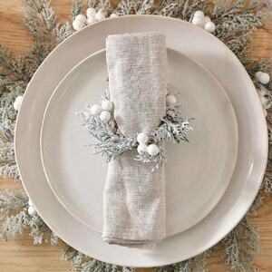 White Christmas Napkin Rings (pk4)